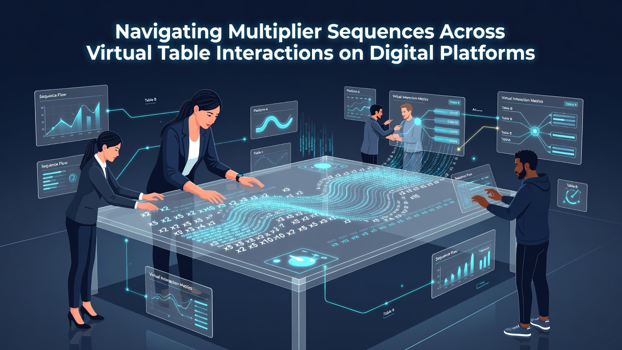 Close-up view of a digital baccarat table displaying active multiplier chain and sequence history panel