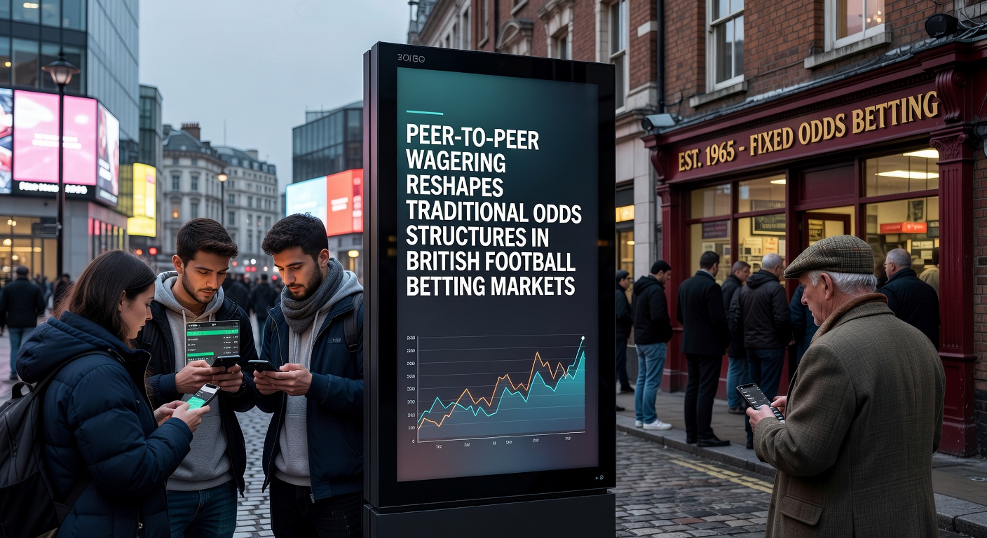 Peer-to-peer betting interface showing live football odds and user wagers on a UK platform