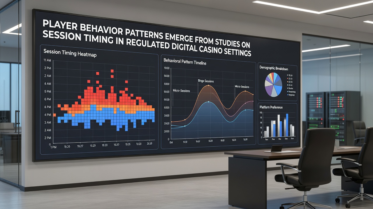Research team reviewing session timing analytics from regulated online casino platforms