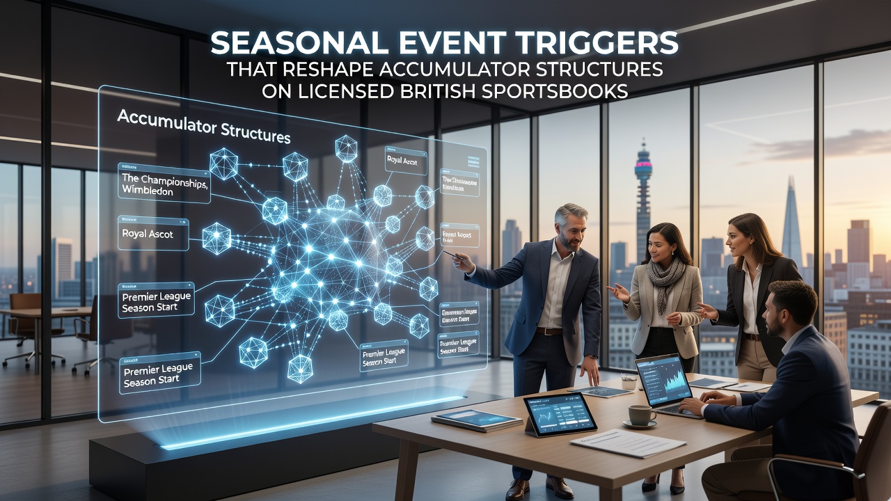 Accumulator bet structures displayed on a UK sportsbook interface during a major football season