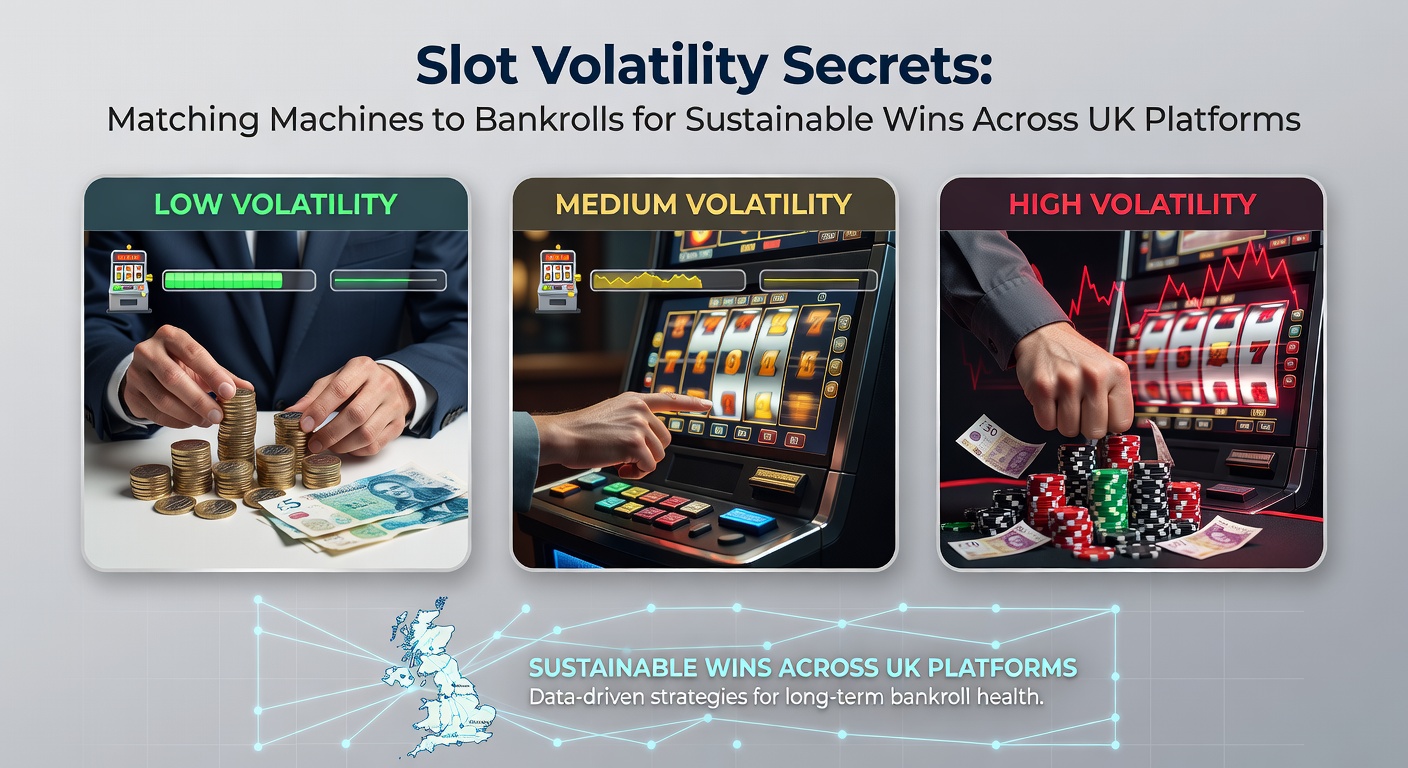 Player analysing slot stats on a laptop screen, with volatility charts and bankroll trackers visible on UK casino apps